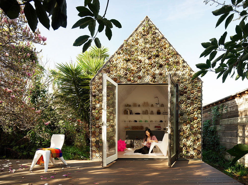 cabin made from recycled materials