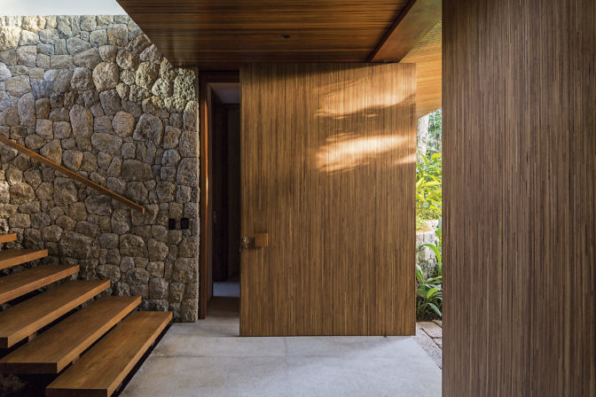 porch house stone wall example image