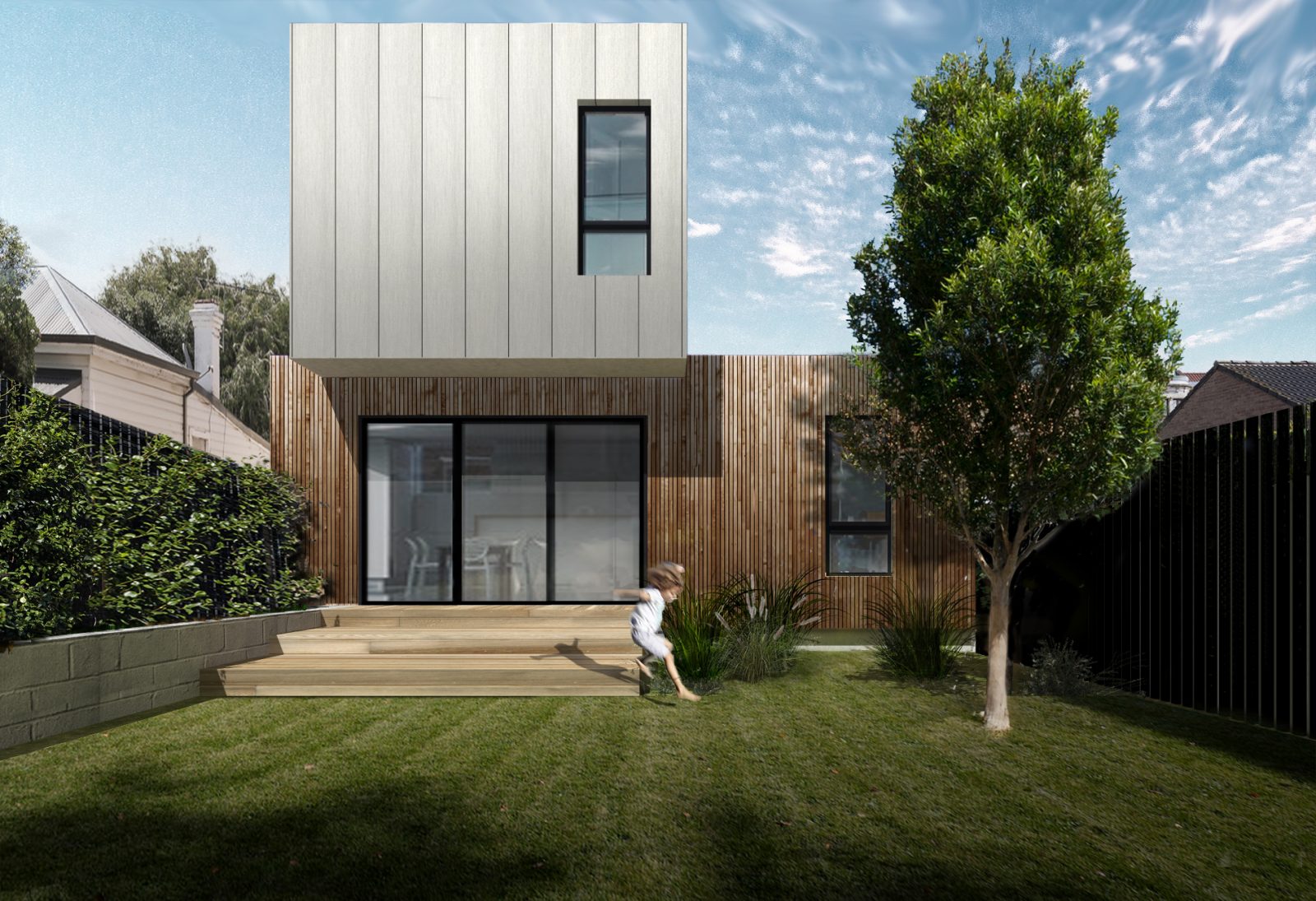 archiblox brunswick east house external view rear